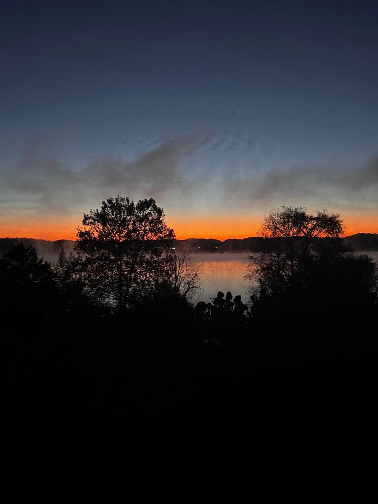 Sunset over a lake